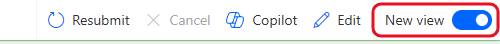 The New view toggle at the top right of the run page