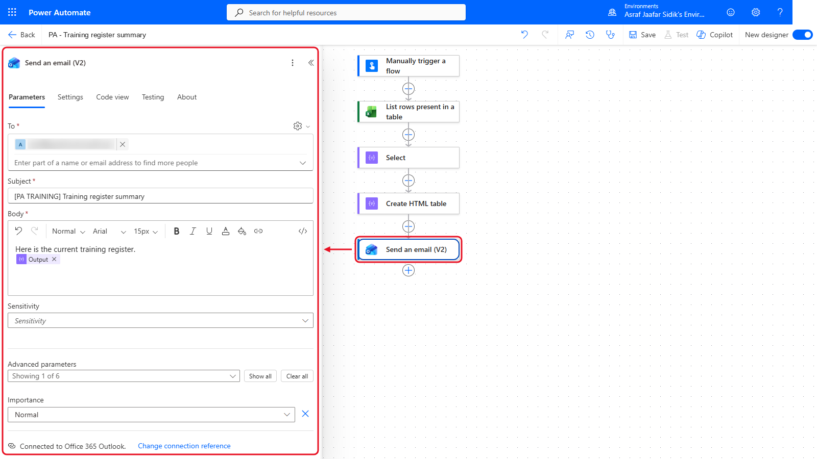 Your flow so far after 4.6: the settings panel on the left and the canvas on the right