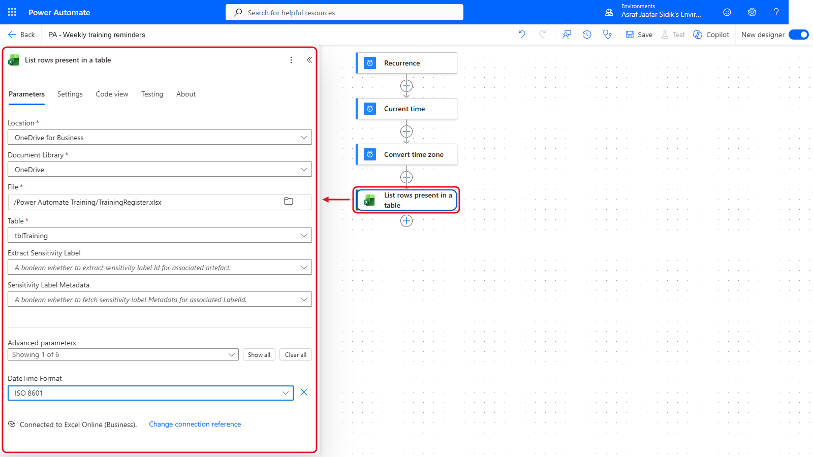 Your flow so far after 5.3: the settings panel on the left and the canvas on the right