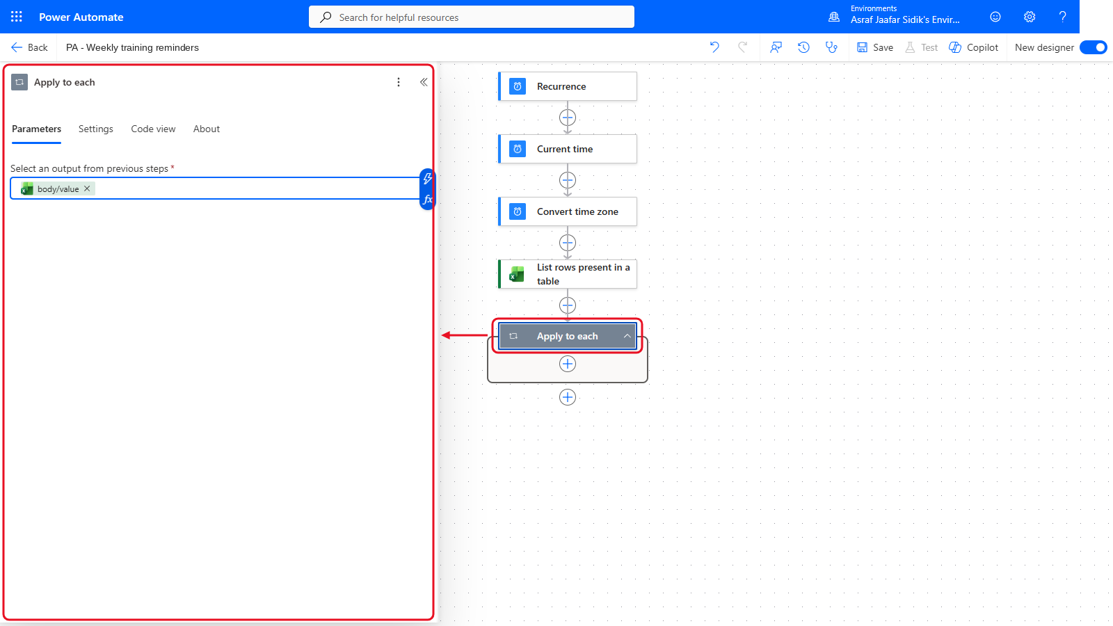 Your flow so far after 5.4: the settings panel on the left and the canvas on the right