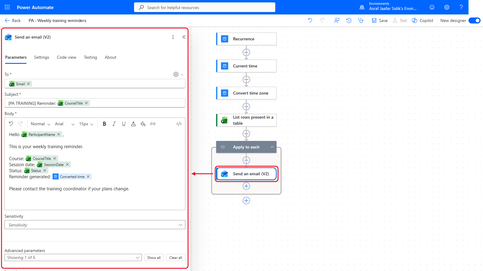 Your flow so far after 5.5: the settings panel on the left and the canvas on the right