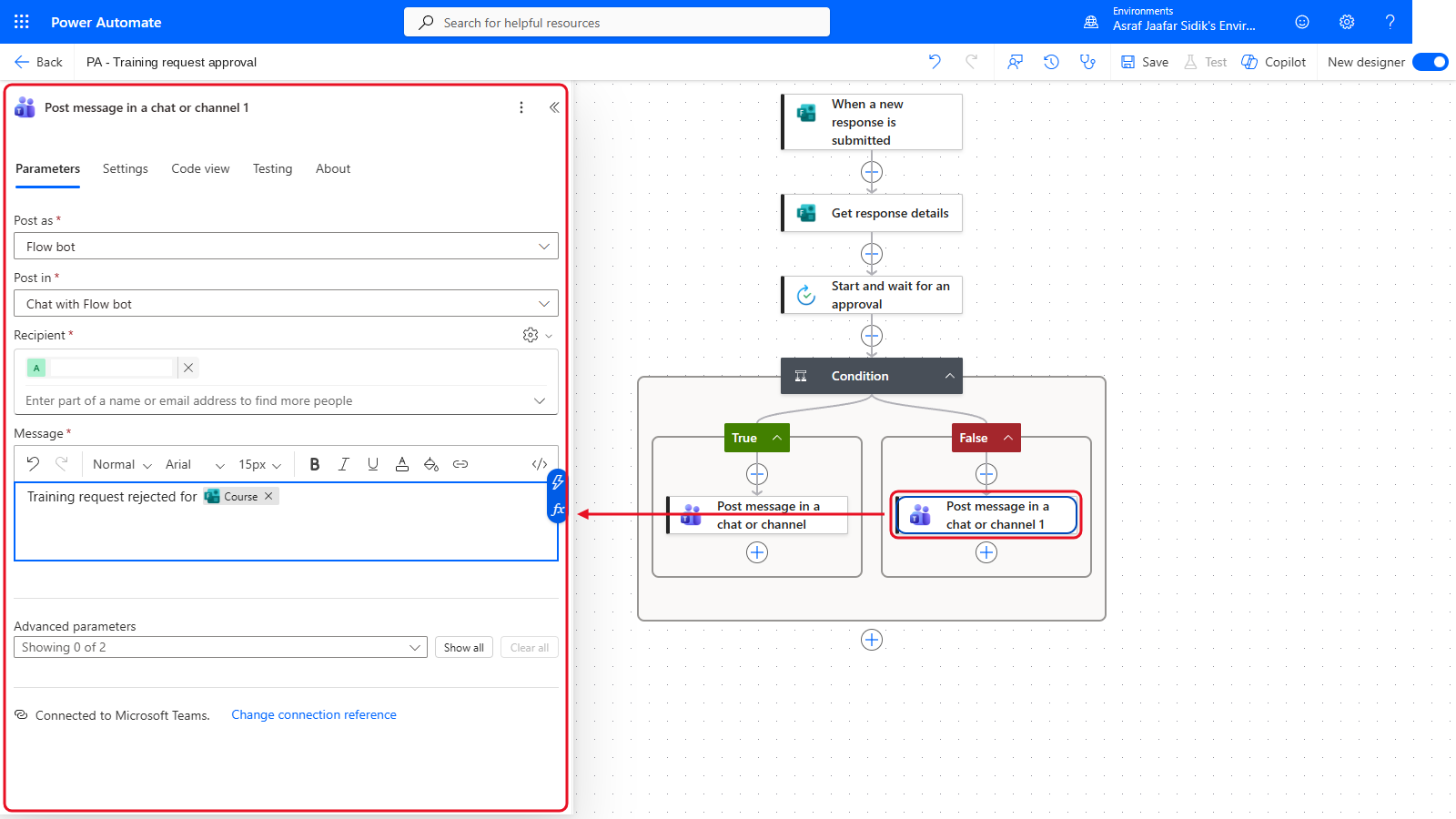 Your flow so far after 6.8: the settings panel on the left and the canvas on the right