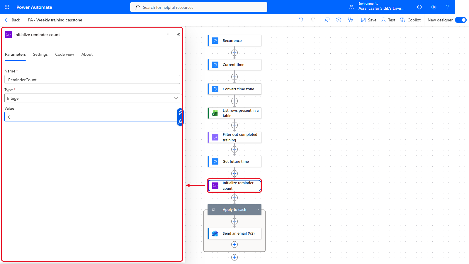 Your flow so far after 7.4: the settings panel on the left and the canvas on the right