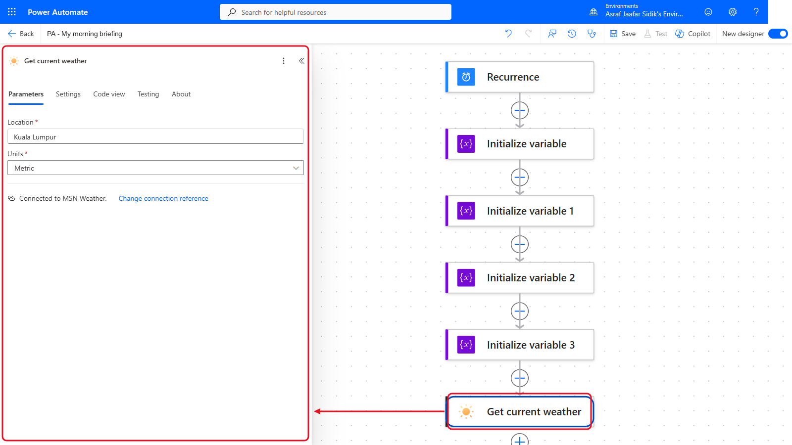 Your flow so far after 8.3: the settings panel on the left and the canvas on the right