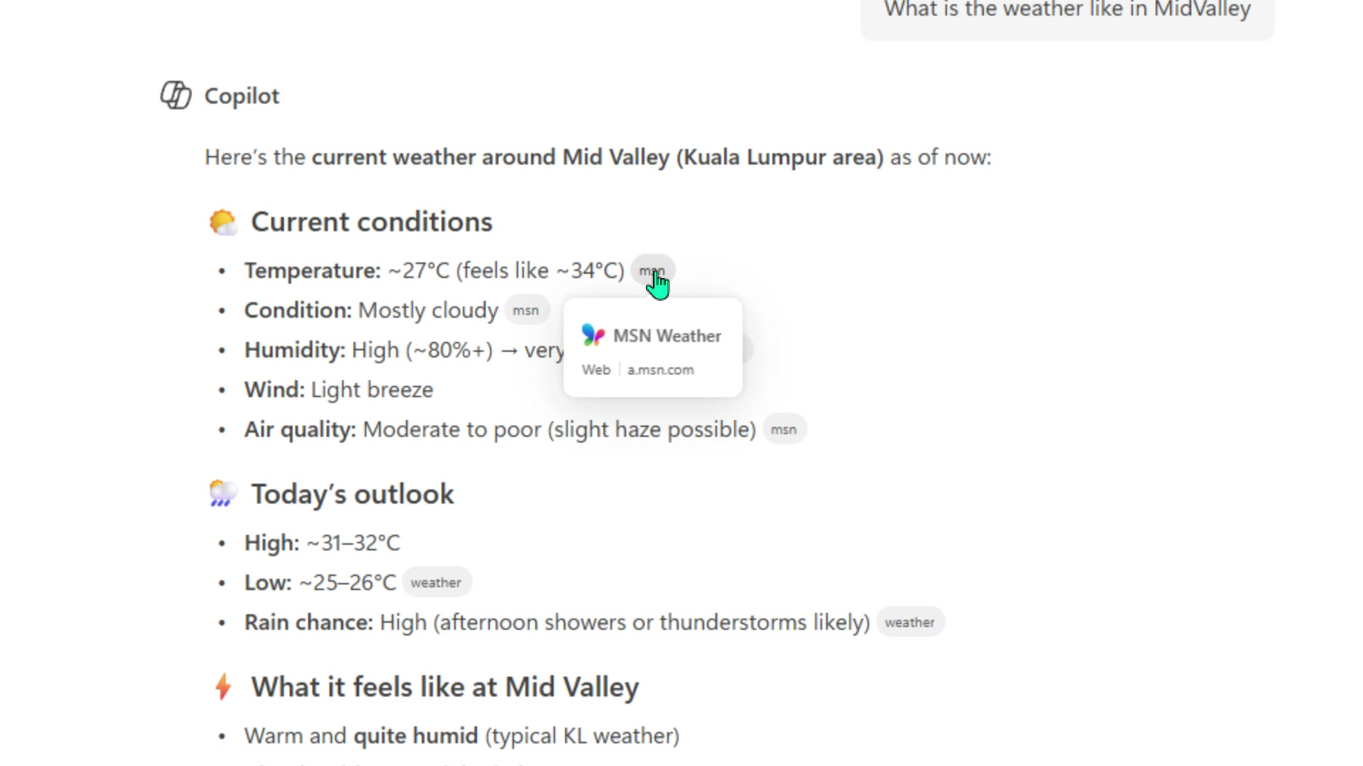 Copilot response with inline citation tags, showing a hover preview of the source website